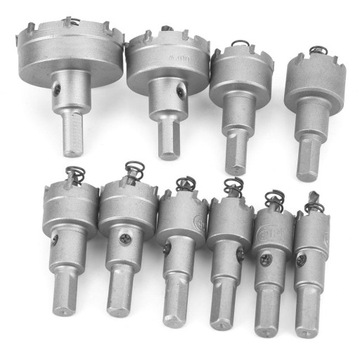 Набор сверл для кольцевых пил из нержавеющей стали TCT, 10 шт., для сплавов электромобилей