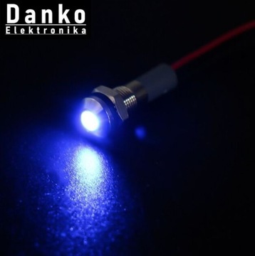 Lampka sygnalizacyjna kontrolka dioda Led 12V 8mm