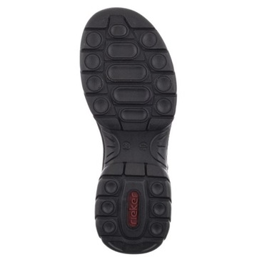 Buty Sandały Skórzane Damskie Rieker Czarne 66680-00 Black