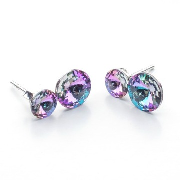 Srebrne Kolczyki 925 z kr. Swarovski Rivoli 6/8mm