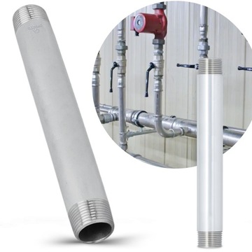 Труба с резьбой 3/4 М, 200 мм, Соединитель, ПРОЧНАЯ СТАЛЬ, ОЦИНКОВАННАЯ ЭМ