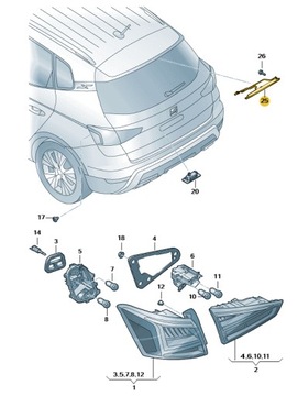 TŘETÍ SVĚTLO STOP SEAT ARONA ORIGINÁLNÍ 6F9945097B