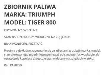 . ZBIORNIK PALIWA BAK TRIUMPH TIGER 800 XC XR