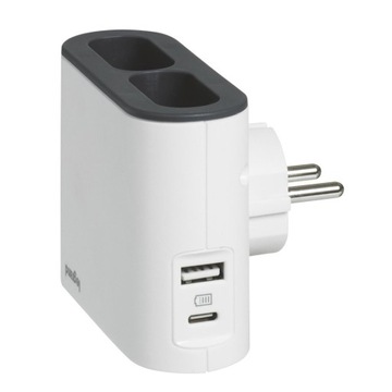 Rozgałęźnik płaski 2X2P USB AC-B/G Legrand 049401