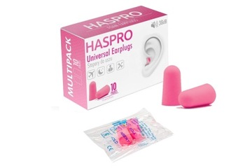 ZATYCZKI TŁUMIĄCE HAŁAS HASPRO 10 PAR DO NAUKI PRACY STOPERY DO USZU