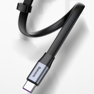 Плоский кабель BASEUS USB/USB-C для Huawei SCP 5A 40 Вт