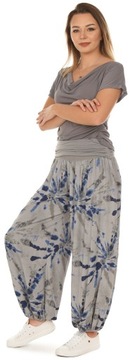 F664 БРЮКИ АЛЛАДИНОВЫЕ женские свободные с узором