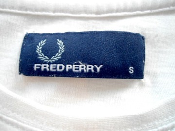 FRED PERRY bawełniany logowany t-shirt S