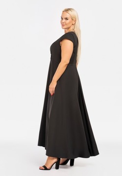 Sukienka długa rozkloszowana LUIZA czarna 54