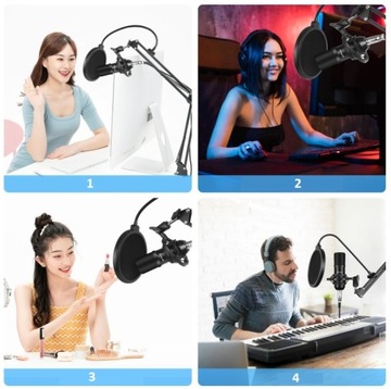 USB PULUZ КОНДЕНСАТОР ИГРОВОЙ СТУДИЙНЫЙ МИКРОФОН