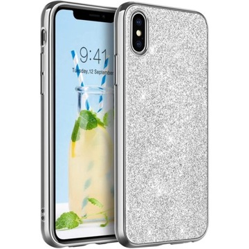 ETUI LUXURY SILIKON BROKAT DO IPHONE X / XS +SZKŁO