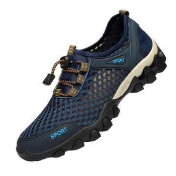 Męskie trampki Fashion Mountain Lekkie, codzienne siatkowe męskie Outdoor 43 Blue