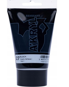 RENESANS A'KRYL Farba akrylowa 100 ml 27-Czerń