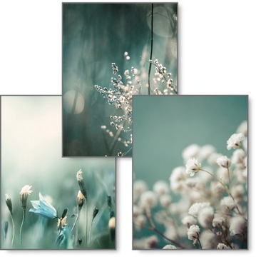 BOHO zestaw 3 obrazy 30x40 NATURA BRĄZ plakat #222