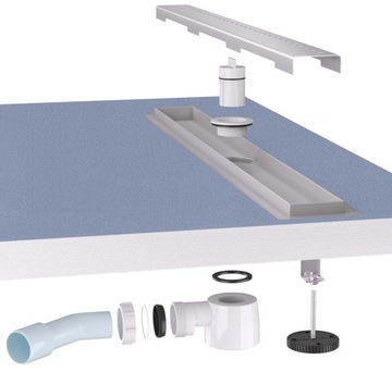 Линейный трап для пола, нержавеющая сталь, 90 см