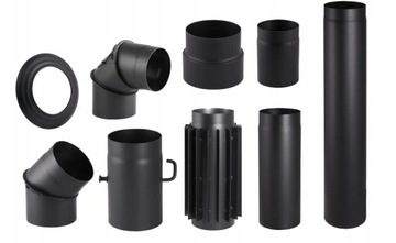 ТРУБА КАМИННАЯ ПЕЧИ FI 150мм ТЕРМОСТОЙКАЯ 25см