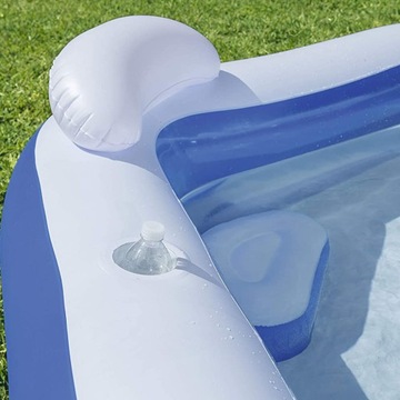 DUŻY BASEN DMUCHANY OGRODOWY Z OPARCIEM 213x206cm 2 SIEDZENIA 2 PODUSZKI