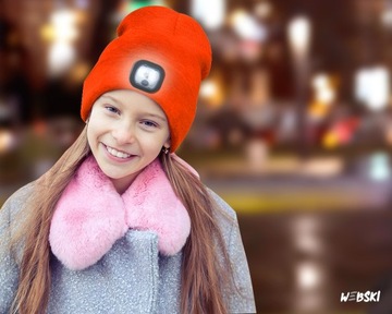 НЕОНОВАЯ ШАПКА ДЛЯ ГОЛОВЫ И УШЕЙ ЗИМНЯЯ ТЕПЛАЯ СВЕТОДИОДНАЯ ЛАМПА