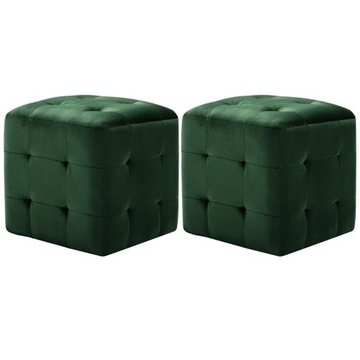 VidaXL Pufy, 2 szt., zielone, 30 x 30 x 30 cm, aks