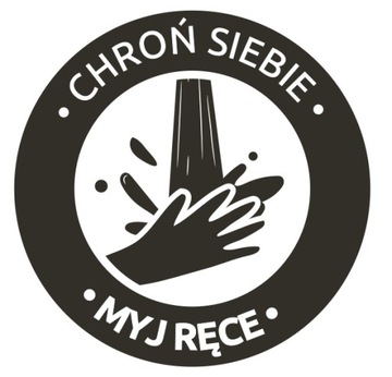 NAKLEJKA NA PODŁOGĘ 30cm MYJ RĘCE