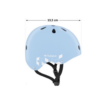 Kask Rowerowy Dziecięcy Tulano NIEBIESKI LEKKI REGULOWANY 48–52 cm ODBLASK