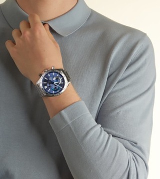 Wodoodporny zegarek męski CASIO EDIFICE na bransolecie stoper datownik
