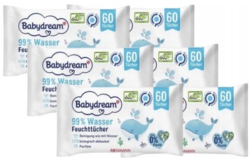 Chusteczki nawilżane Babydream 6 x 60 = 360 sztuk