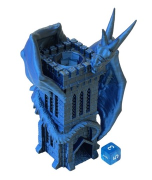 Дракон на башне - маленькая башня для игры в кости - FatesEnd Wyvern Dice Tower Blue