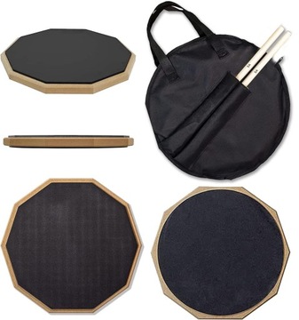 ДВУХСТОРОННИЙ БЕСШУМНЫЙ БАРАБАННЫЙ ПЭД 12 дюймов + НАБОР БАРАБАННЫХ ПАЛОЧЕК