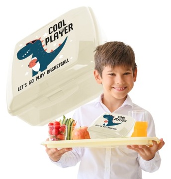 Śniadaniówka dla dzieci Lunchbox pojemnik na jedzenie BPA free Dinozaur