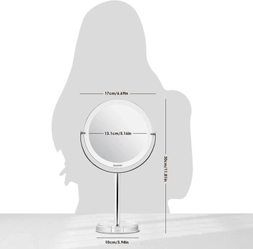 Lusterko kosmetyczne stojące do makijażu 360°