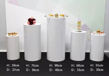 STOJAK KOLUMNA SŁODKI STÓŁ POSTUMENT POSTUMENTY zestaw 5 szt ekspozycja