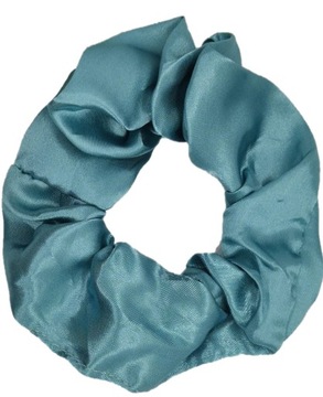 SCRUNCHIE GUMKA DO WŁOSÓW KOLOR MORSKI SATYNOWA