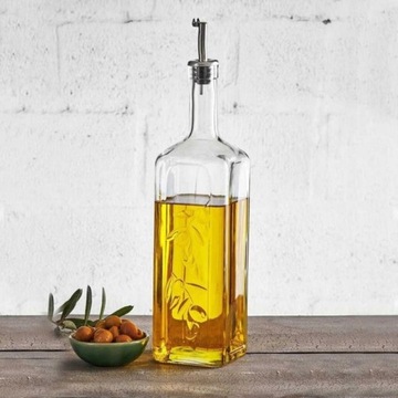 СТЕКЛЯННАЯ БУТЫЛКА ДЛЯ ОЛИВКОВОГО УКСУСА С ДОЗАТОРОМ 1Л