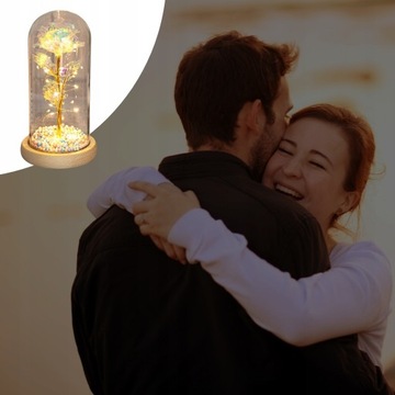 ВЕЧНАЯ РОЗА В СТЕКЛЕ, СВЕТЯЩАЯСЯ СВЕТОДИОДНАЯ ПОДАРОЧНАЯ КОРОБКА НА ЖЕНСКИЙ ДЕНЬ, 8 МАРТА