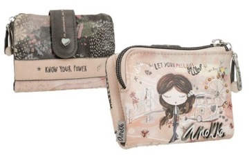 A57 Anekke mały miękki portfel etui portmonetka Peace&Love pink Hollywood