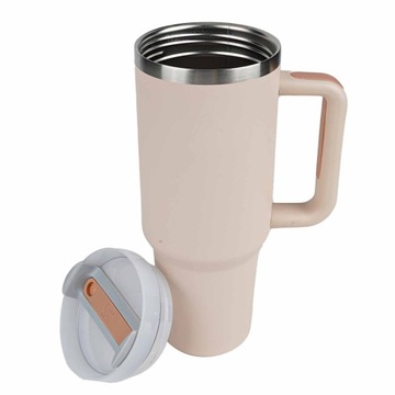 БОЛЬШАЯ ТЕРМОСЕРЕБРЯНАЯ КРУЖКА С ТРУБКОЙ И РУЧКОЙ 40 УНЦИЙ ДЛЯ АВТОМОБИЛЬНОГО ОФИСА ДОМА