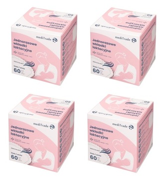 4x60szt WKŁADKI LAKTACYJNE .:JAKOŚĆ PREMIUM:. SUPER CIENKIE CHŁONNE 240szt.