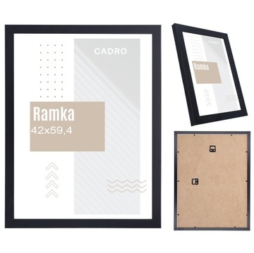 Рамка для фотографий А2 42х59,4 Фоторамка МДФ черная 59,4х42 см CADRO