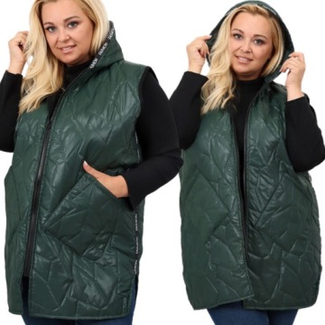 KAMIZELKA DAMSKA BEZRĘKAWNIK PIKOWANA 46 3XL ZIEL