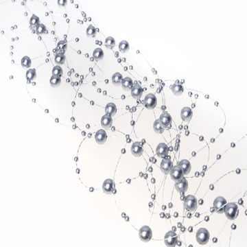 girlanda perłowa na choinkę 6,5m-srebrna