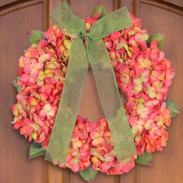 Wianek wiosenny dekoracyjny na drzwi wieniec stroik wielokolorowy kwiaty