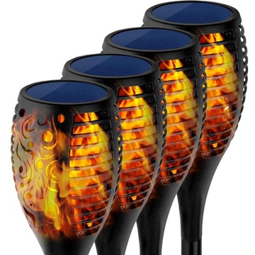 LAMPA SOLARNA LED LAMPKI SOLARNE EFEKT PŁOMIENIA DO OGRODU OGRODOWE 4 szt.