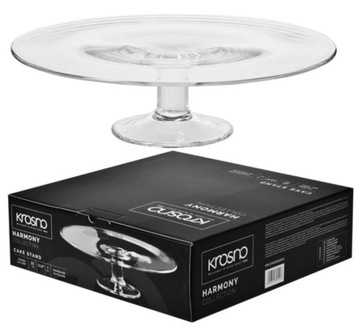 PATERA SZKLANA NA TORT CIASTO PRZEKĄSKI HARMONY 32cm NA STOPCE KROSNO