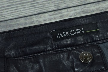 MARC CAIN Spodnie z Imitacji Skóry Czarne N6 / 44