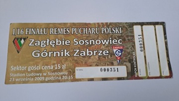 ZAGŁĘBIE SOSNOWIEC - GÓRNIK ZABRZE 23-09-2009 PUCHAR POLSKI GOŚCIE