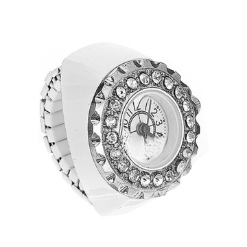 TREND MODA KOBIET ZEGAREK PIERŚCIENIOWY Z DIAMENTOWYM PALcem