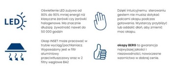 BERG INSET GEST LED ВЫТЯЖКА ПОД ШКАФОМ С БЕСПЛАТНЫМИ ФИЛЬТРАМИ