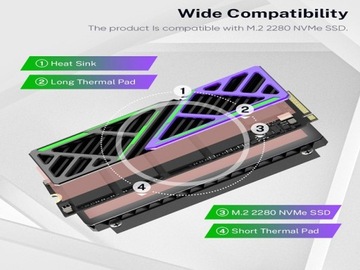 Радиатор SSD-кулер M.2 NVME PCI-кулер SLIM Охлаждающий алюминий