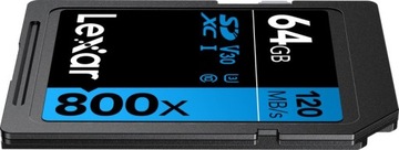 Карта памяти Lexar 800x SDXC R120/W45 64 ГБ